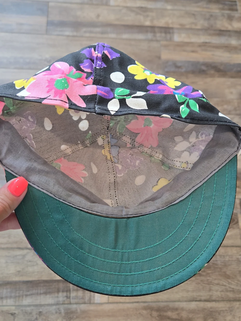 Vintage 70s/80s Kromer Floral & Polka Dot Cap